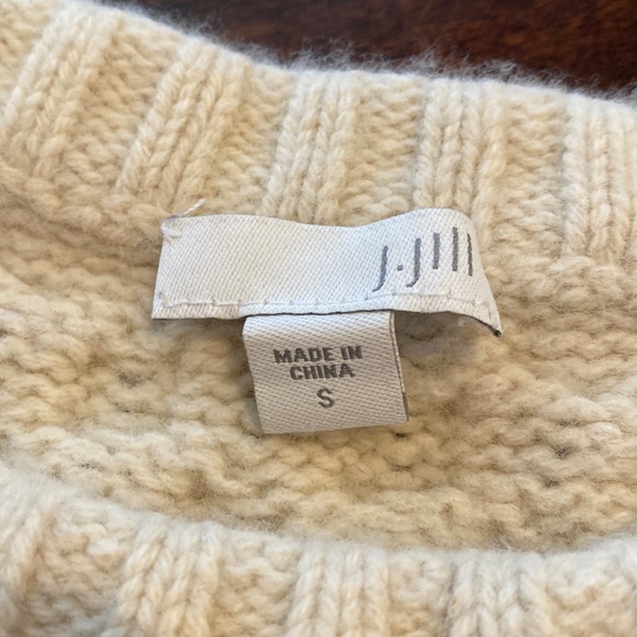 J Jill Wool-blend Cream Cable Sweater - Picture 4 of 5